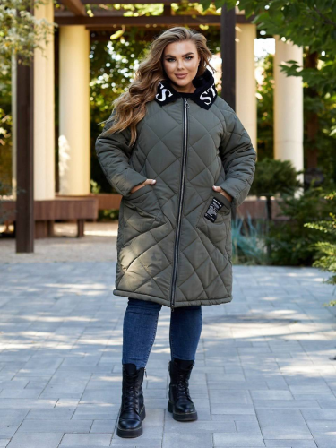  Куртка демисезон "Apple" (темное хаки) (Киргизия, разные фабрики) — размеры 68-70