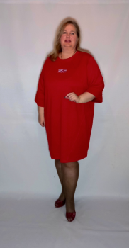 платье - туника "Мили" ( алый) платье - туника "Мили" ( алый)