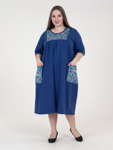 Платье "Сусанна" (ПГ-016) синий/мозаика (Россия) — размеры 74