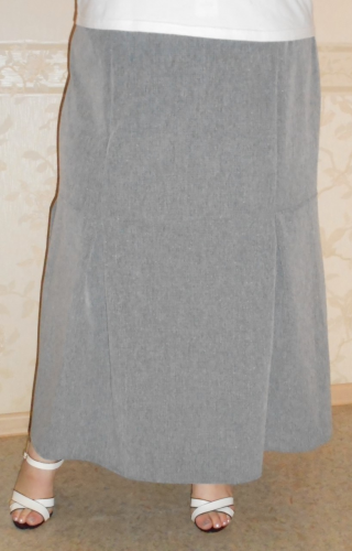 Юбка "Волан" серый меланж (Smart-Woman, Россия) — размеры 64-66, 72-74